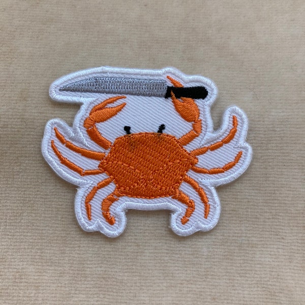 Crab With Knife Iron on Patch
