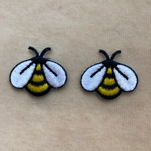 A Pair of Mini Bee Iron On Patch