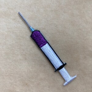 Syringe Screen print Sew-on Patch Fetish Goth Punk