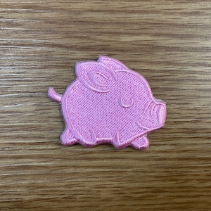 Adorable Walking Pig Iron On Patch