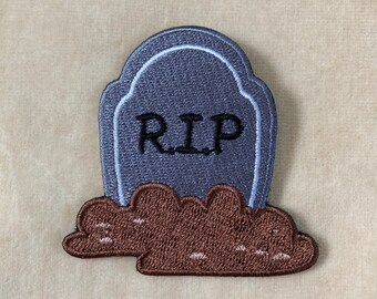 Halloween Creepy RIP Grave Tomb Iron On Patch