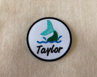 Custom Name Tag Personalized Mermaid Tail Iron On Patch