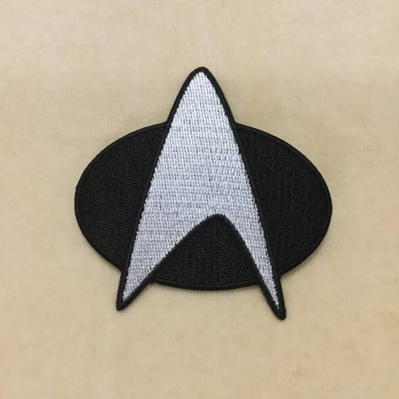 Star Trek Logo Iron On Patch Black White