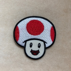 Toad Mushroom Mario Iron On Patch