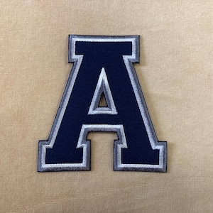 3.5 inches Double Outline Varsity Letter Iron On Patch