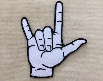 I Love You Hand Symbol Iron On Patch