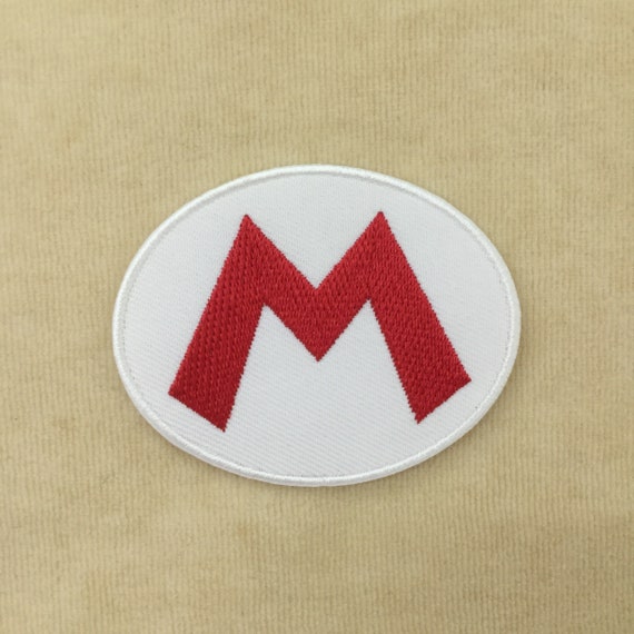 Super Mario Logo Iron On Patch, Oval