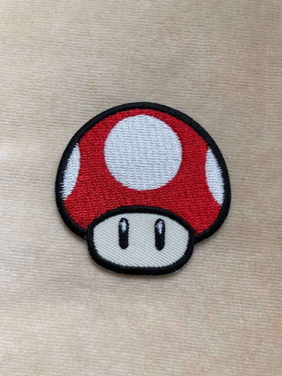 Red Mushroom Mario Iron On Patch