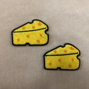 A Pair of Mini Cheese Iron On Patch