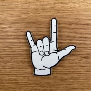 I Love You Hand Symbol Iron on Patch