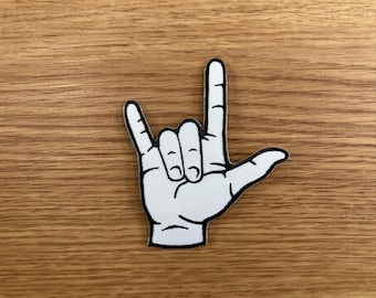 I Love You Hand Symbol Iron on Patch