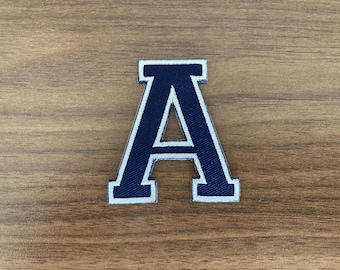 2 inches Tall Standard Varsity Letter Iron on Patch