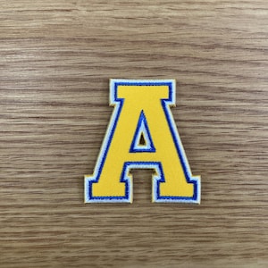 2.25 inches Double Outline Varsity Letter Iron On Patch