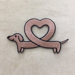 Adorable Dachshund Dog Iron On Patch