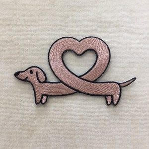Adorable Dachshund Dog Iron on Patch