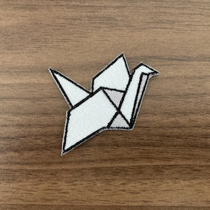 Paper Bird Origami Iron on Embroidered Patch
