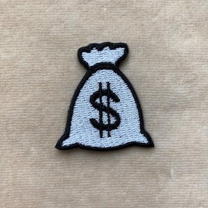 Money Bag With Dollar Symbol Iron On Patch