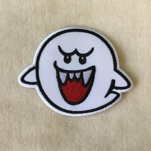 Ghost Boo Iron On Patch,Straight Face