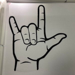 10 Inches High I Love You Hand Iron On Patch