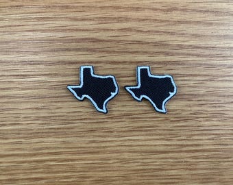 A Pair of Mini Texas State Iron on Patch