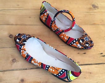 Ballerinas in African fabric (size 37)