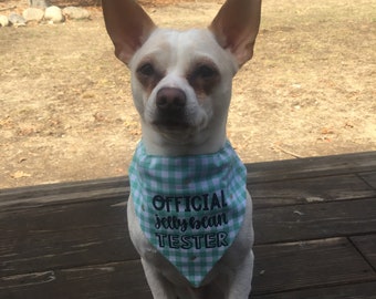 Dog Bandana - Scarf - Easter Official Jellybean Tester - Slides through the Collar - Pet Scarf - Dog Gift