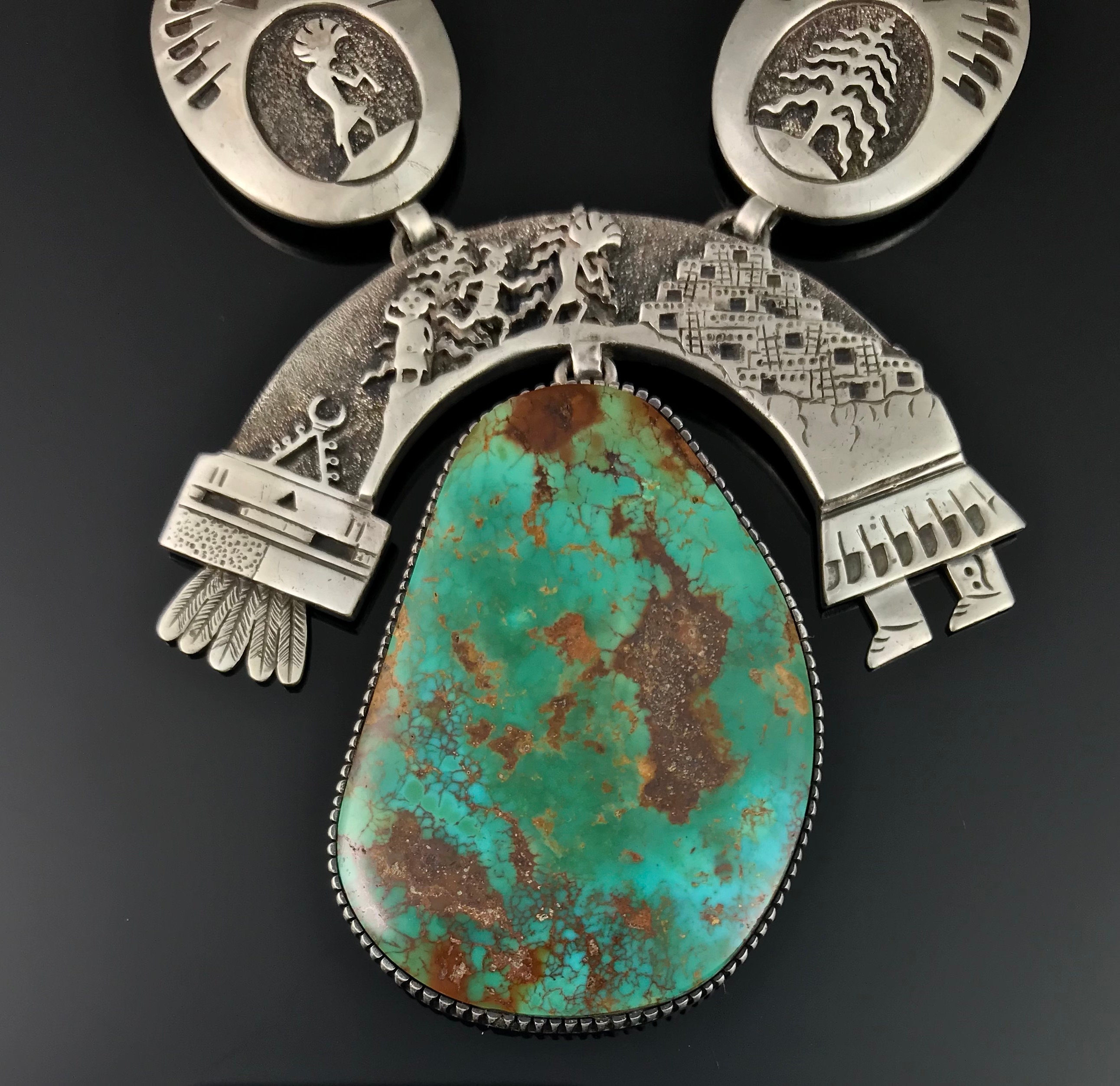 Alvin Vandever Turquoise Kachina Navajo Necklace Native | Etsy