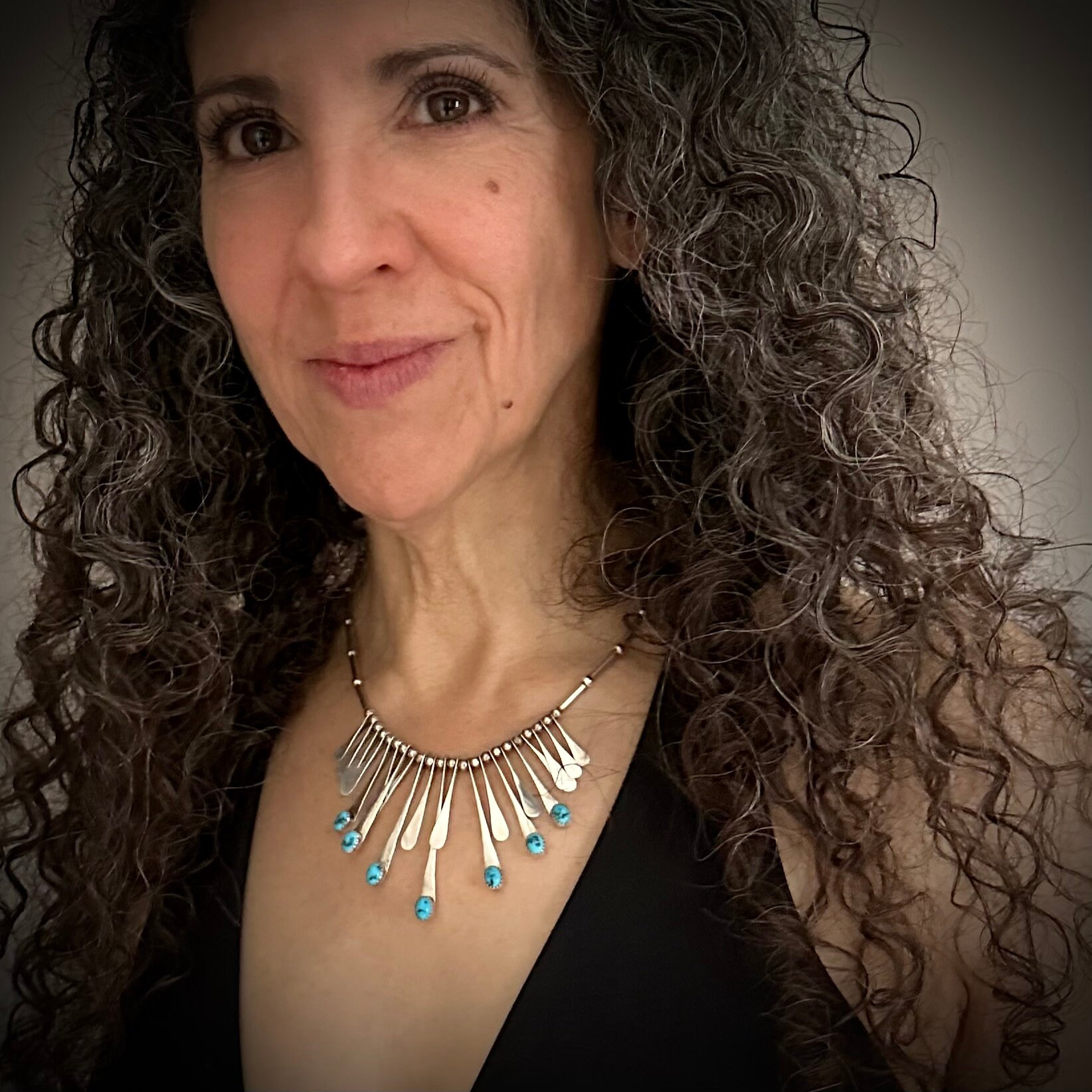 Turquoise Fan Necklace Native American Navajo Sterling Silver Etsy