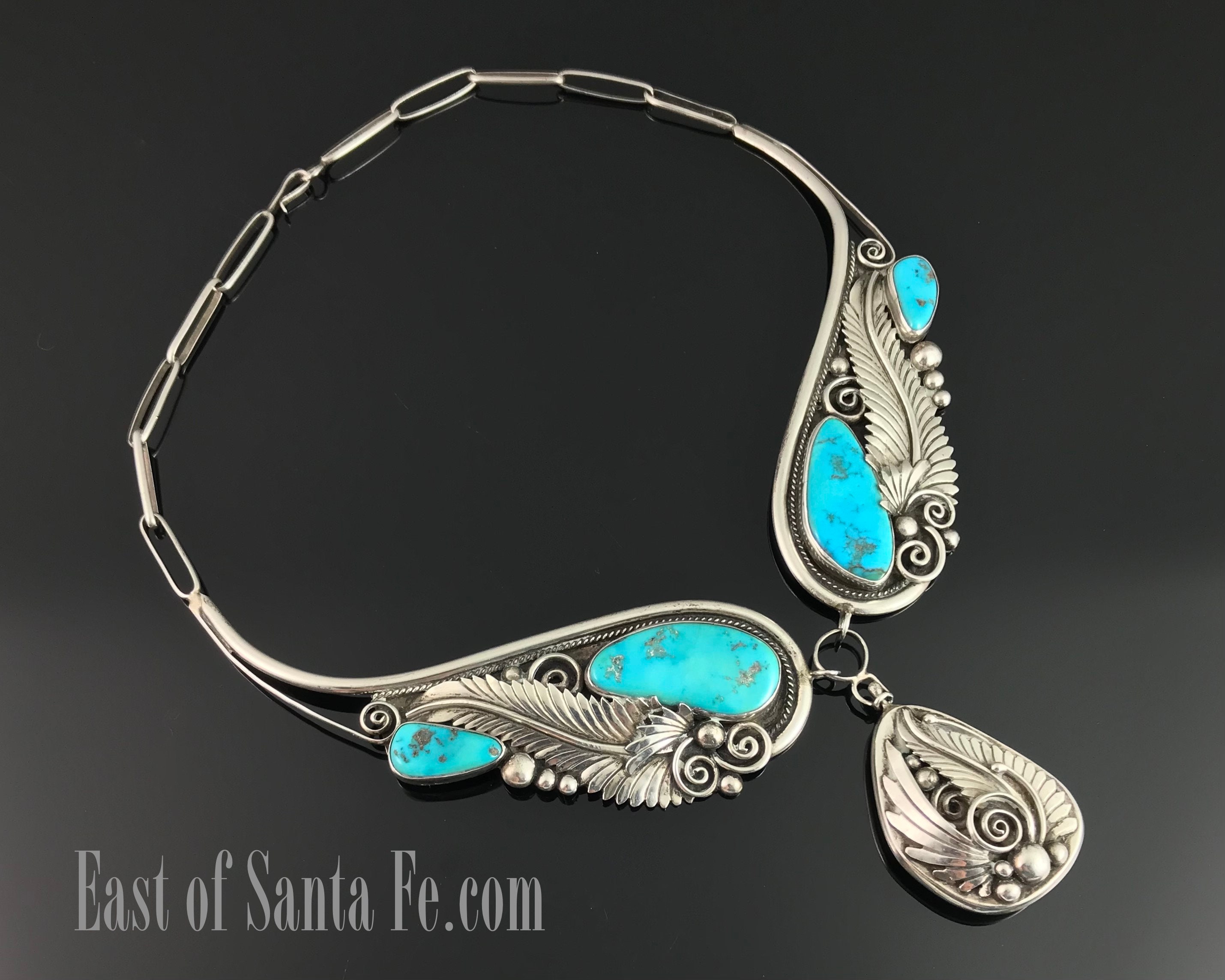 Dramatic Vintage Native American Zuni Turquoise Sterling Silver Spiral Earrings Dramatic Vintage Native American Zuni Turquoise Sterling Silver Spiral Earrings