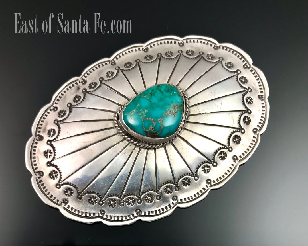 Concho à visser en laiton FLEUR avec turquoise - 27mm | Deco Cuir
