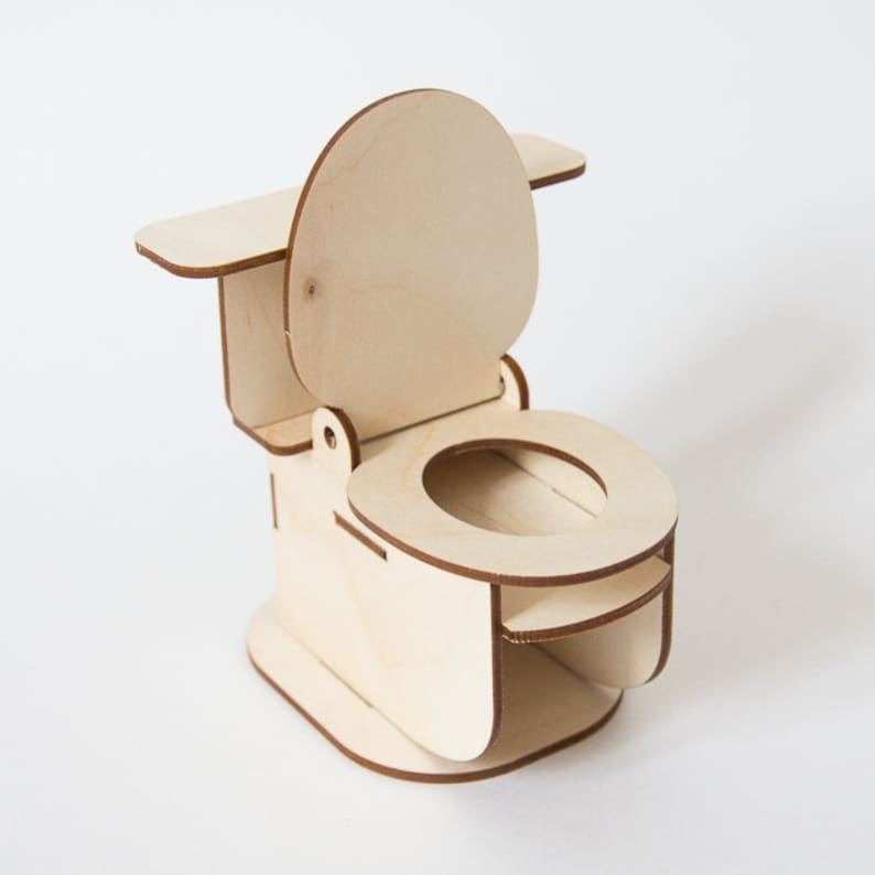 Toilet Furniture for Dollhouse Bathroom Dollhouse Etsy