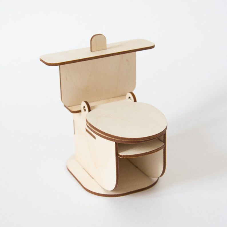 Toilet Furniture for Dollhouse Bathroom Dollhouse Etsy