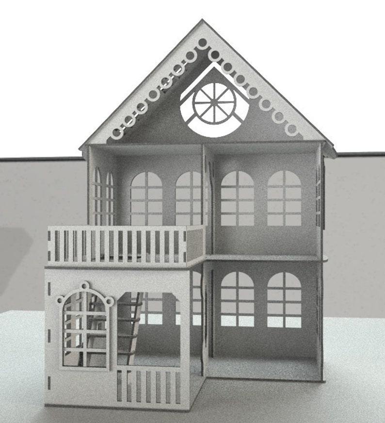 Dollhouse Pattern Laser Cut Plans DIY Doll House Dollhouse Etsy