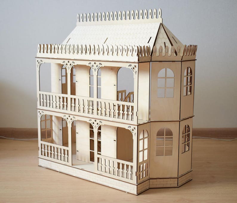 Twostory Victorian Dollhouse dollhouse Wood dollhouse Etsy