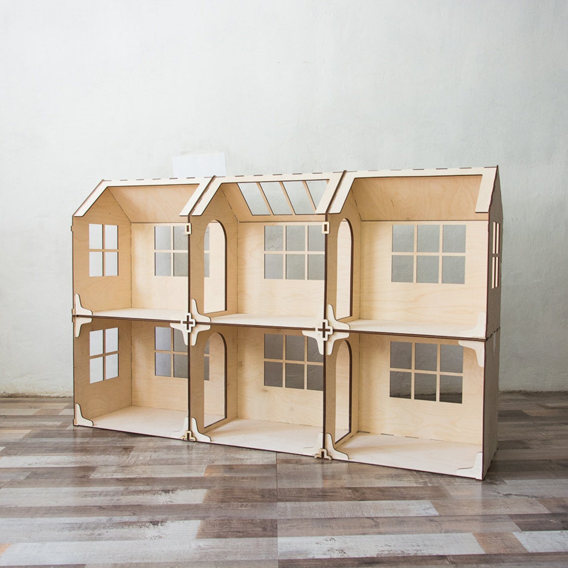 Modular doll house 6 rooms dollhouse Wood dollhouse Etsy