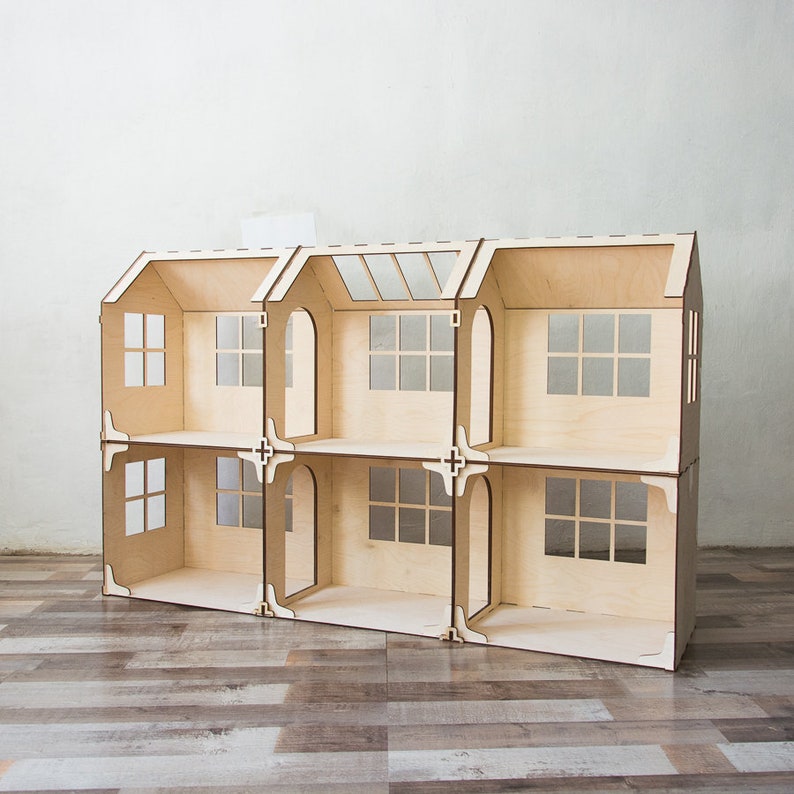 Modular doll house 6 rooms dollhouse Wood dollhouse Etsy