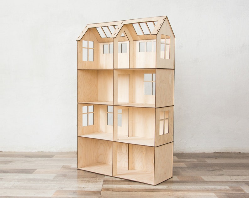 Modular doll house 4 floors dollhouse Wood dollhouse Etsy