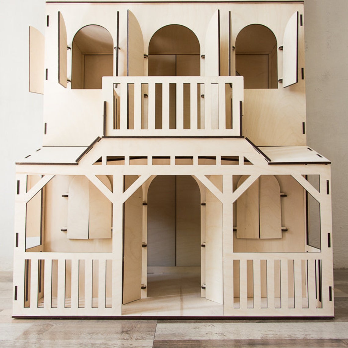 Threestory Dollhouse with attic Dollhouse for Barbie doll Etsy