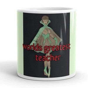 Worlds Greatest Teacher Appreciation Teacher Life White glossy mug