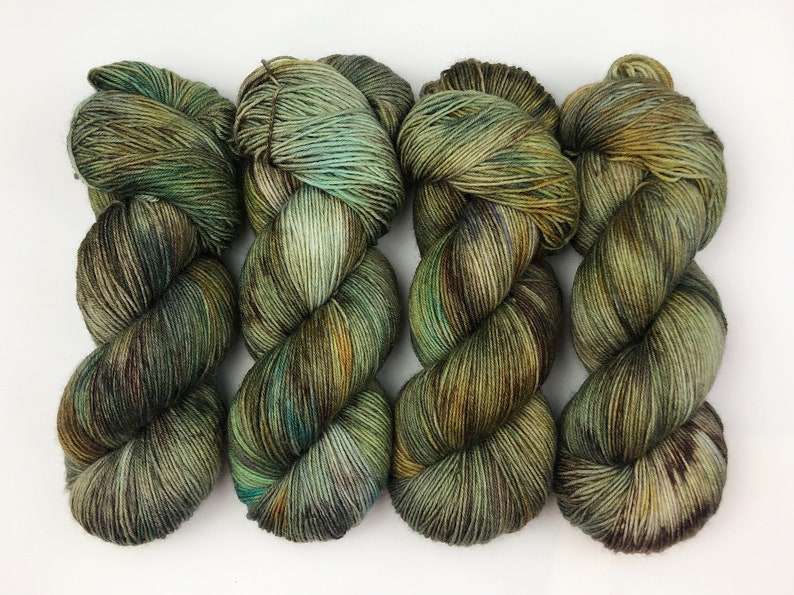Hand Dyed Yarn Forest Floor OOAK Standard Sock base image 0