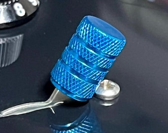 Hellblaue geriffelte Aluminium-Gitarren-Schalter-Spitze - Synthesizer Tele Ibanez