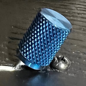 Punta per interruttore per chitarra in acciaio inossidabile zigrinato blu - Strat Tele - Stile lungo