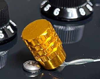 Gold Aluminum Guitar Switch Tip: Heavy Knurl, Fits Fender/Import