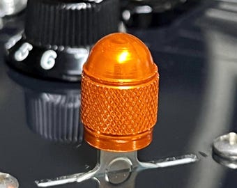 Orange Aluminum Knurled Guitar Switch Knob Tip - STRAT TELE Bullet Stubby