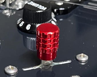 Red Aluminum Guitar Switch Tip: Heavy Knurl, Fits Strat/Tele/Ibanez