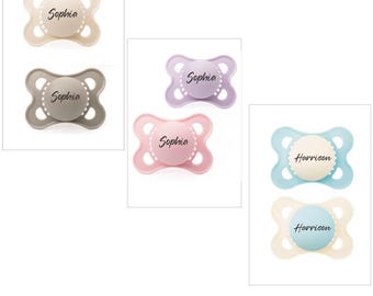 MAM ORIGINAL *2-PACK* Personalised Dummy Pacifier Soother, 0-6 Months, Unisex Name