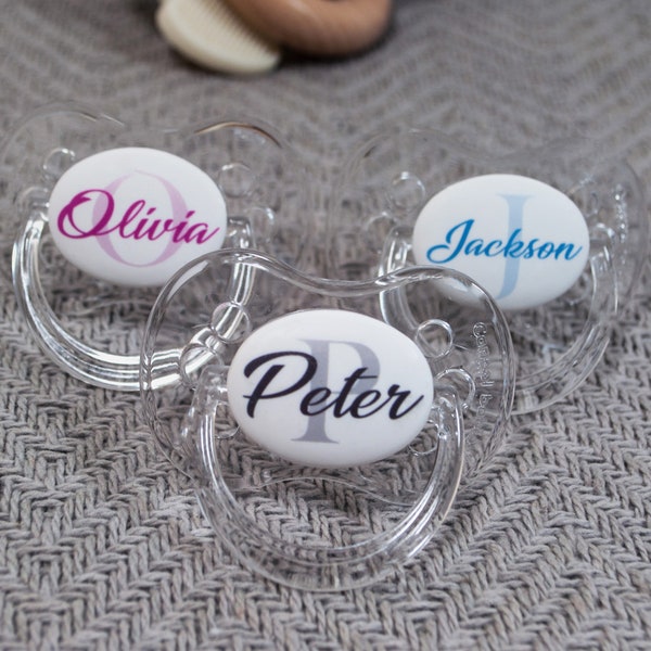 2-PACK Personalised Dummy Pacifier Soother, Various Teats, MONOGRAM
