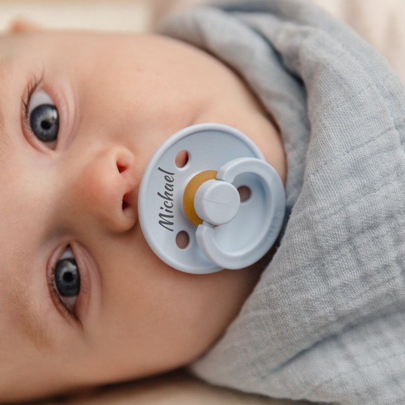 BIBS COLOUR 2PACK Personalised Dummy Pacifier Soother, Natural Rubber