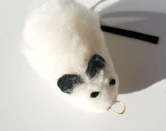 Handmade Mouse Cat Toy Wand Attachment for Indoor Cats – Chase & Play Toy
