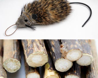 Silvervine Cat Toy Set – Rafa Rat Mouse & Natural Chew Sticks